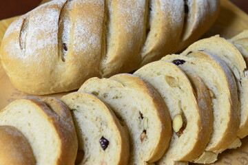 Fresh Homemade Rye Bread with mixed nuts.