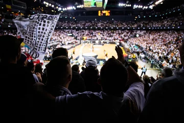 Fotobehang supporters cheering during a basketball game © Melinda Nagy