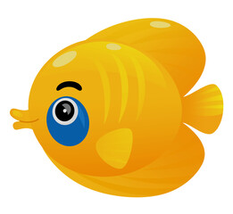 cartoon scene with shark on white background illustration