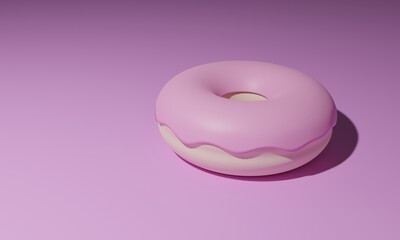 pink 3d donut background
