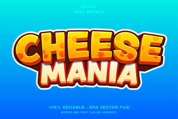 Cheese Mania Editable Text Effect with Game Logo Cartoon Style