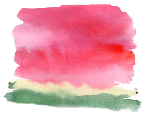 Obraz premium Juicy watermelon texture hand painted in watercolor