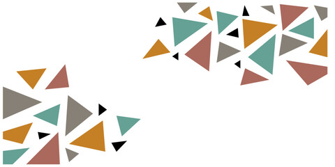 Artistic modern simple vector abstraction with colored geometric shapes (triangles) on white background