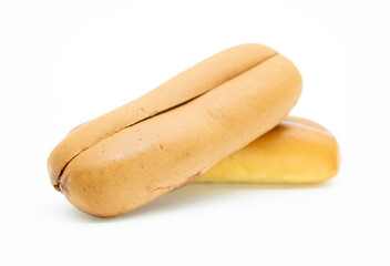 Whole bread Horizontal frame isolated on white background