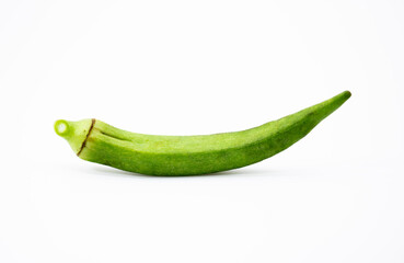 fresh okra isolated on white background