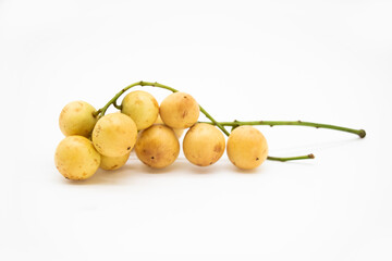 Baccaurea motleyana isolate on white background, selective focus