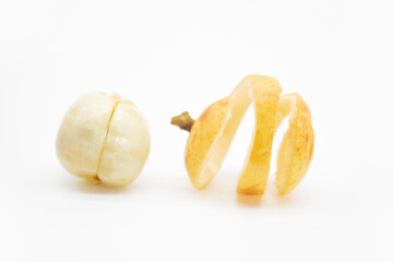 Baccaurea motleyana slice design isolate on white background,