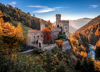 Latzfons, Italy - Beautiful autumn scenery at Gernstein Castle (Castello di Gernstein, Schloss...