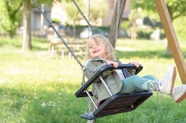 child on swing