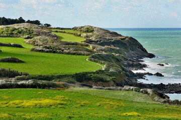 View on the coast at Kercadoret Treveneuc in Brittany France