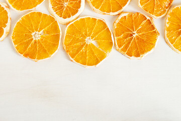 Orange chips. Delicious healthy sweet snack.