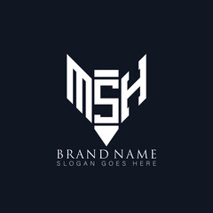 MSH letter logo design on black background.MSH creative monogram initials letter logo concept.
MSH Unique modern flat abstract vector letter logo design. 