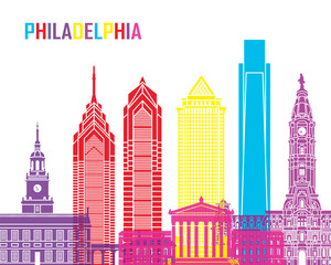 Fototapeta na wymiar Philadelphia skyline pop