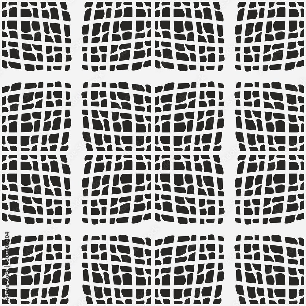 Aufkleber Black simple mesh shapes. Vector of convex lattices.