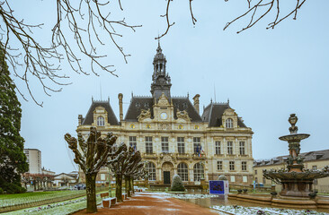 Limoge city hall in winter