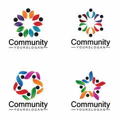 Fototapeta na wymiar Community Logo Design Template for Teams or Groups.network and social icon design