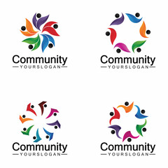 Community Logo Design Template for Teams or Groups.network and social icon design