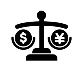 Dollar-Yen exchange rate vector icon illustration