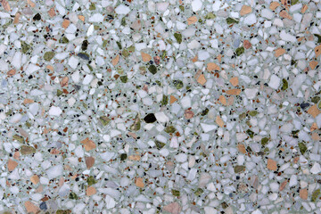 Close up of a terrazzo marble mosaic floor pattern. top view.