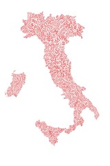 Floral Italy map