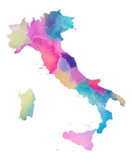 Italy map multicolor