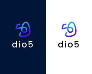 letter d with 5 logo design template