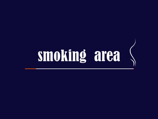 Fototapeta premium Vector image with the inscription smoking area on a dark background.