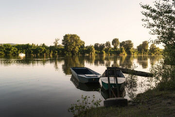 Obraz premium View of the nature reserve, at the end of a summer day.