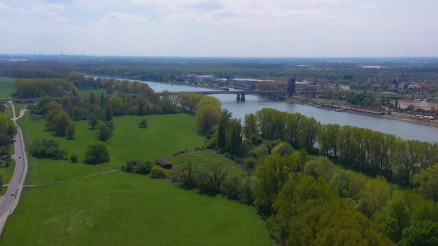 slow flight to the nibelung bridge in worms germany