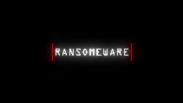 ransomware warning text with glitch effect