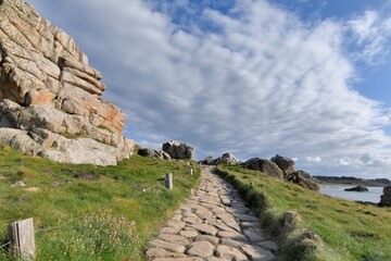 The coast at Plougrescant in Brittany-France