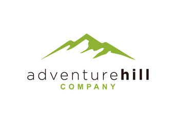 Minimalist Landscape Hills Mountain Peaks symbol logo design - obrazy, fototapety, plakaty