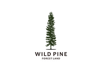 Fototapeta na wymiar Hand drawn inspirational label with pine trees