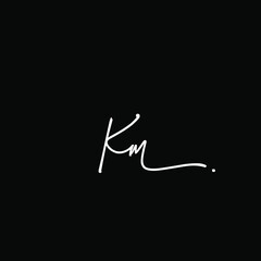 Initial Letter Km Logo - Handwritten Signature Logo