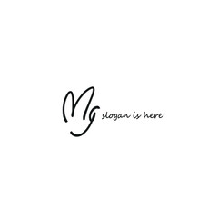 Fototapeta na wymiar Initial Letter Mg Logo - Handwritten Signature Logo