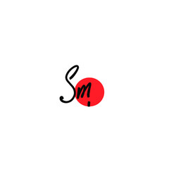 Fototapeta premium Initial Letter Sm Logo - Handwritten Signature Logo