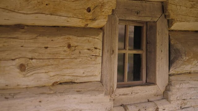 Old wooden window in the house
