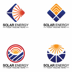 Solar Energy Logo Design Vector Template