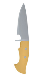 Brown bowie knife. vector illustration