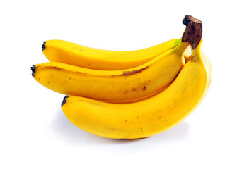 Bunch of ripe banana. Yellow ripe bunch of banana isolated on white background.