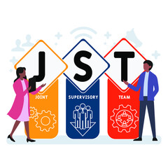 JST - Joint Supervisory Team acronym. business concept background. vector illustration concept with keywords and icons. lettering illustration with icons for web banner, flyer, landing pag