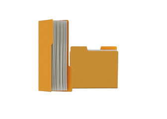 Folders with documents on an isolated background, illustration