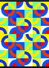 Abstract vector design. Geomertic azulejos art design. Tiles pattern in bright colours