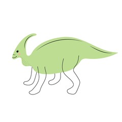 Cute dinosaur in doodle style.