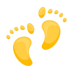 Footprints of human feet with fingers. Abstract footprints. Vector illustration in a flat cartoon style isolated on a white background.