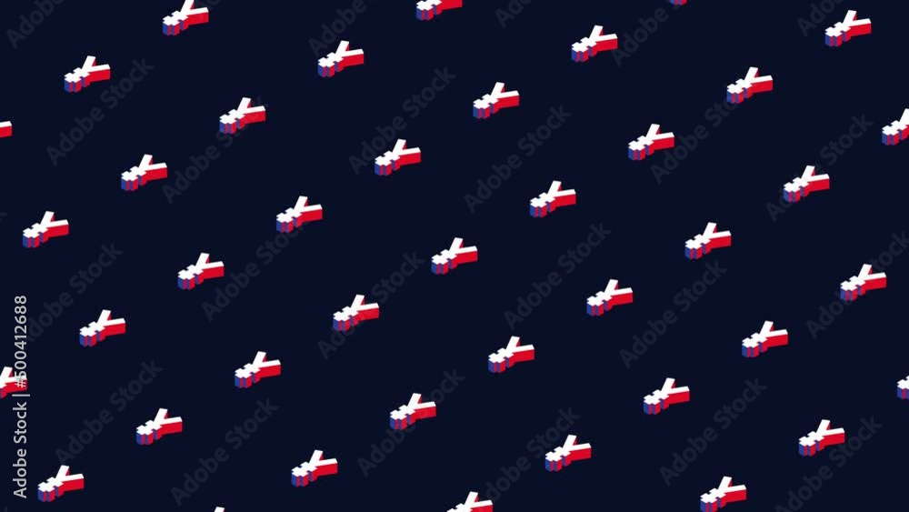Aufkleber isometric symbols of japanese yen in animated pattern on a dark background. seamless loop animated p