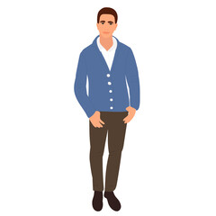 man flat design, on white background, isolated