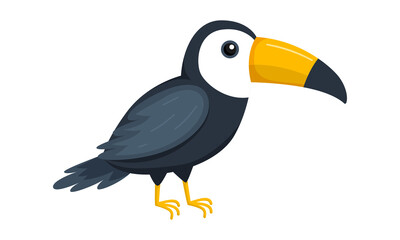 Toucan. A tropical bird. An exotic animal. Vector illustration in a flat cartoon style, isolated on a white background.