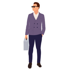 man flat design, on white background, isolated, vector