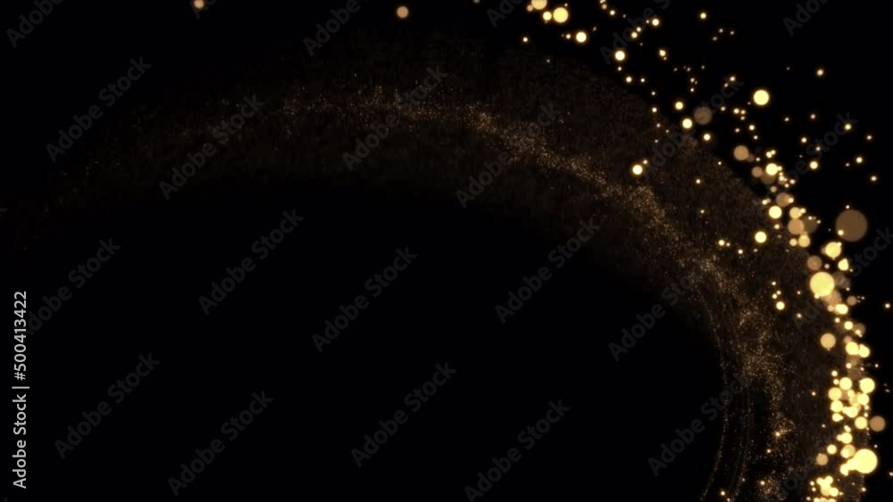 Wall mural particle glow trail bokeh with alpha channel. abstract golden line particles. element footageplace o